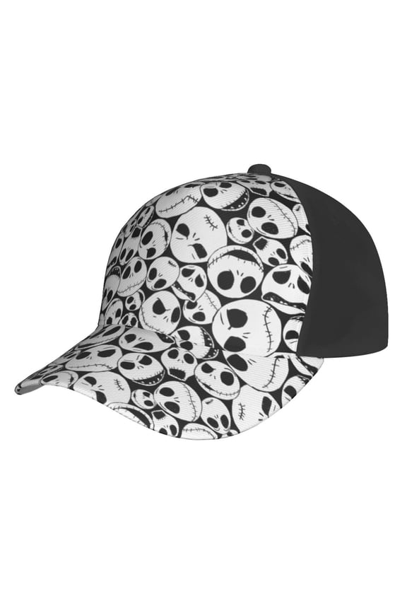 Jack Skellington Skull Unisex Baseball Cap Adjustable Trucker Dad Hat Anti UV Sun Hats Snapback Hat For Men And Women