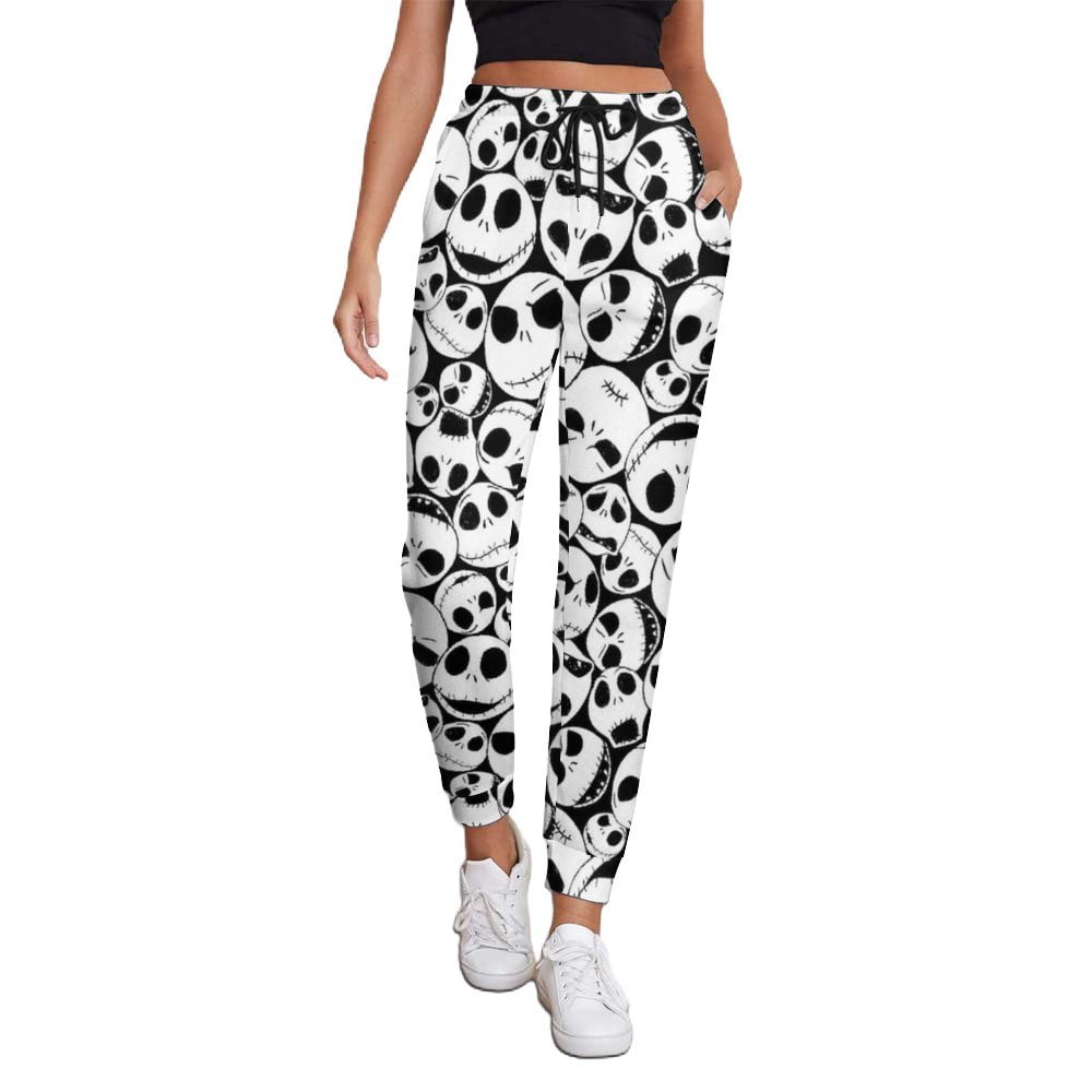 Jack Skellington Skull Womens Sweatpants Joggers Pants Trousers 3D