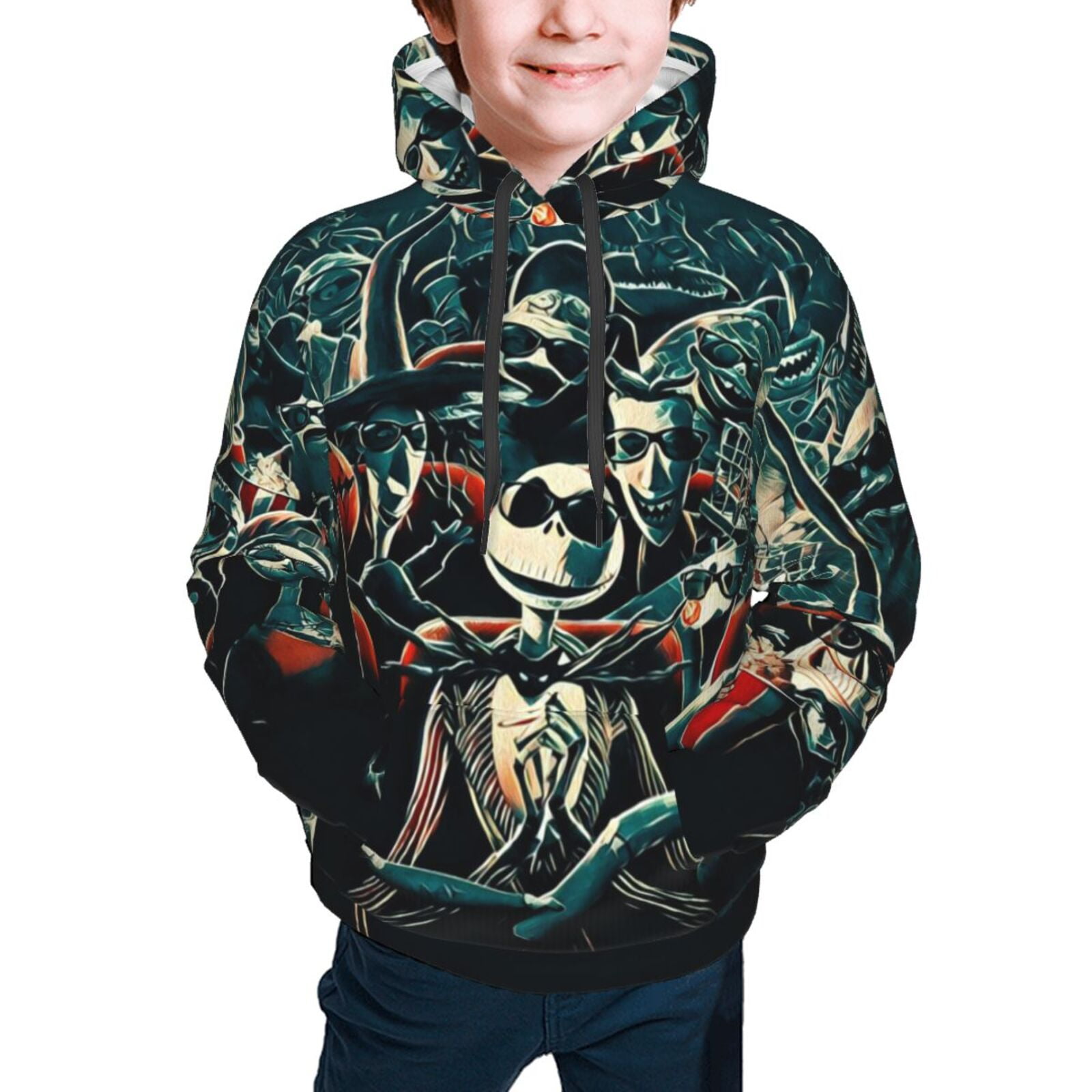 Jack Skellington Youth Hoodies Sweatshirt Teen Pullover Hooded Clothes ...