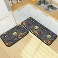 thumbnail image 1 of Jack Skull Halloween Kitchen Rugs 2 Pieces, Pumpkin Witch Hat Floor Mat Room Area Rug Washable Carpet Perfect for Living Room Bedroom Entryway, 1 of 7