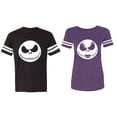 thumbnail image 1 of Jack Skull Matching Couple Cotton Jerseys (Men Black / Women Purple) (Men S / Women XXL), 1 of 3