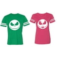 thumbnail image 1 of Jack Skull Matching Couple Cotton Jerseys (Men Green / Women Pink) (Men XL / Women L), 1 of 3