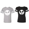 thumbnail image 1 of Jack Skull Matching Couple Cotton Jerseys (Men Heather / Women Black) (Men XXL / Women XL), 1 of 3
