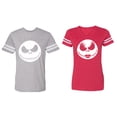 thumbnail image 1 of Jack Skull Matching Couple Cotton Jerseys (Men Heather / Women Red) (Men S / Women XXL), 1 of 3