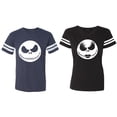 thumbnail image 1 of Jack Skull Matching Couple Cotton Jerseys (Men Navy / Women Black) (Men S / Women S), 1 of 3