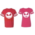 thumbnail image 1 of Jack Skull Matching Couple Cotton Jerseys (Men Red / Women Pink) (Men L / Women L), 1 of 3