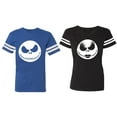 thumbnail image 1 of Jack Skull Matching Couple Cotton Jerseys (Men Royal / Women Black) (Men L / Women XXL), 1 of 3