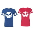 thumbnail image 1 of Jack Skull Matching Couple Cotton Jerseys (Men Royal / Women Red) (Men M / Women L), 1 of 3