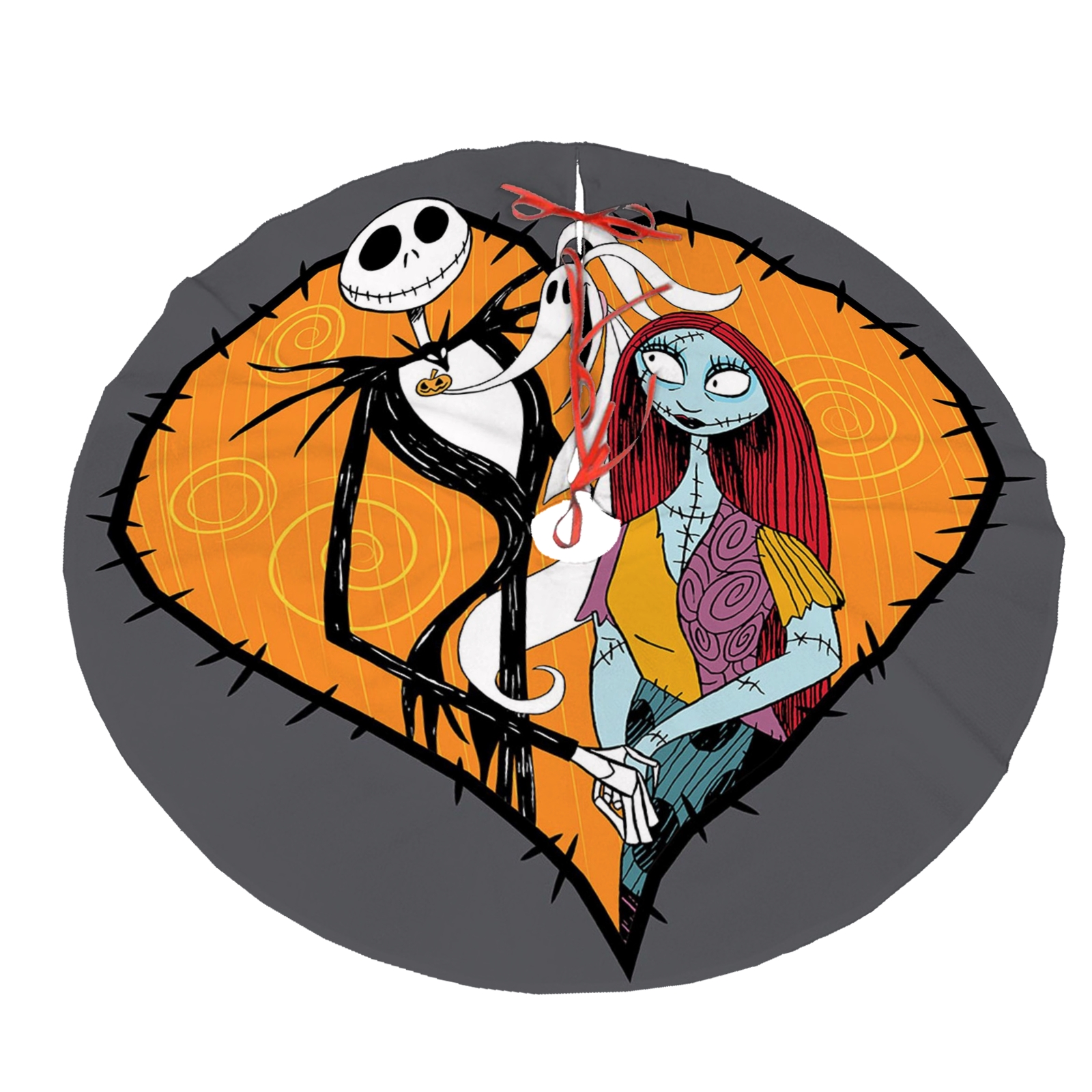 Jack Skulls Sally Gothic Xmas Tree Skirt,Jack Skellington Christmas