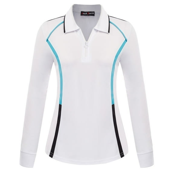 Jack Smith Women Golf Polo Shirts Lightweight Moisture Wicking Sport Long Sleeve Athletic Tops Zipper closure