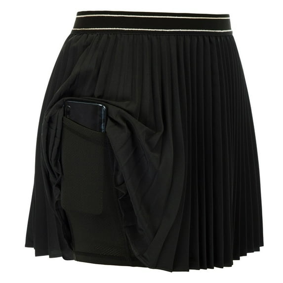Jack Smith Women's Athletic Pleated Tennis Skirt with Shorts Running Golf Skorts with Inner l Pockets Black(S-2XL)