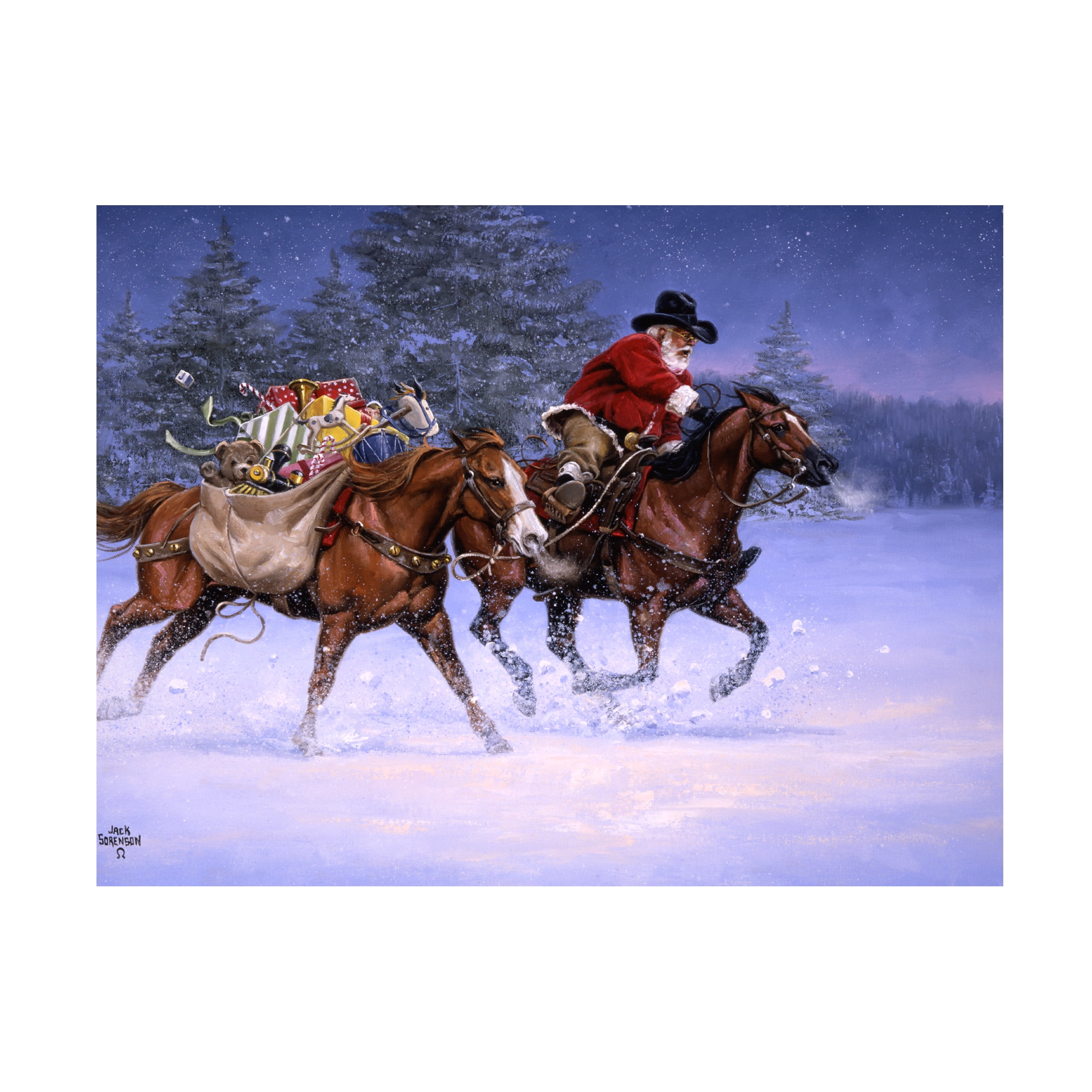 Jack Sorenson Christmas Rush Canvas Art in Blue and Brown