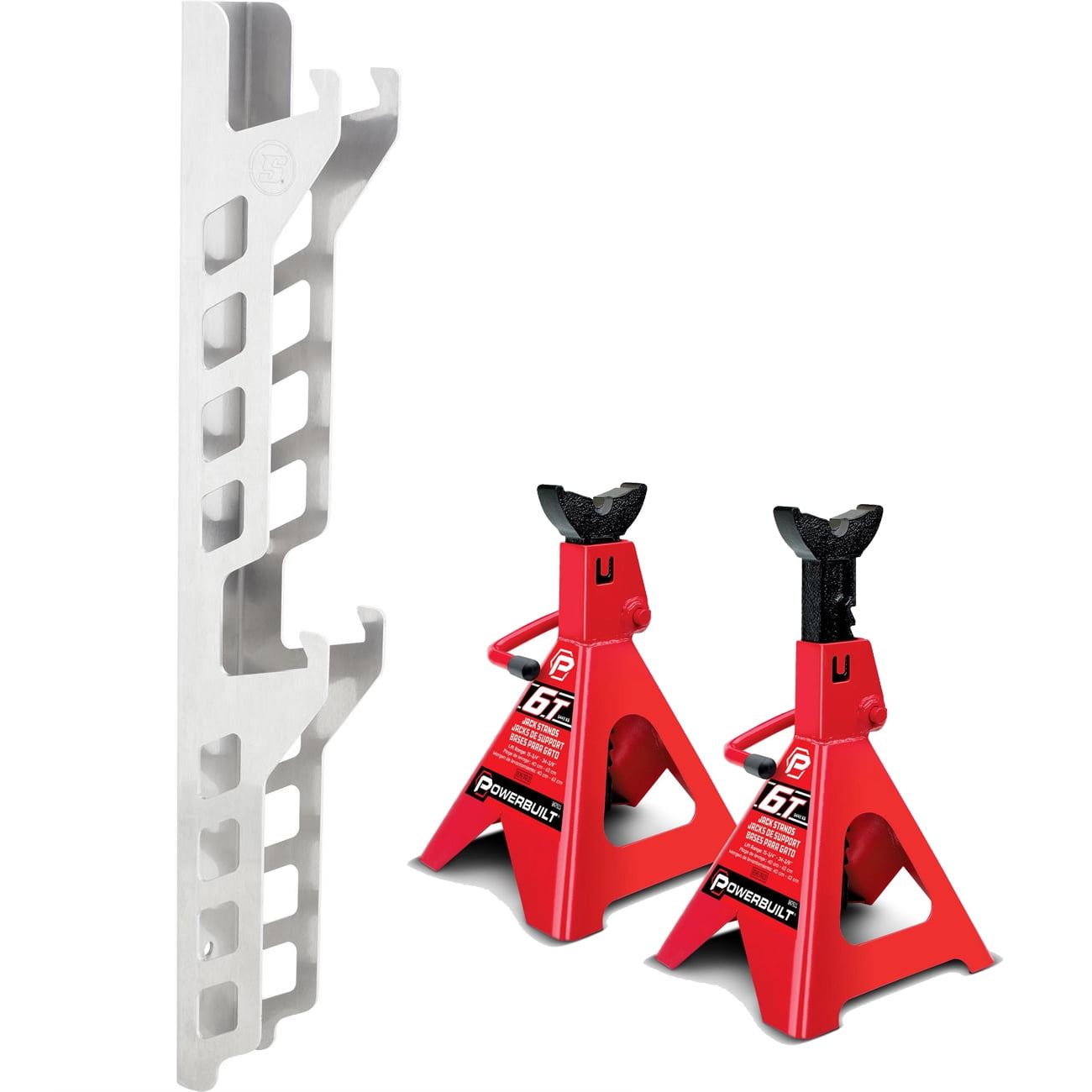 Jack Stand Storage Rack Wall Mount and 6Ton Jack Stands