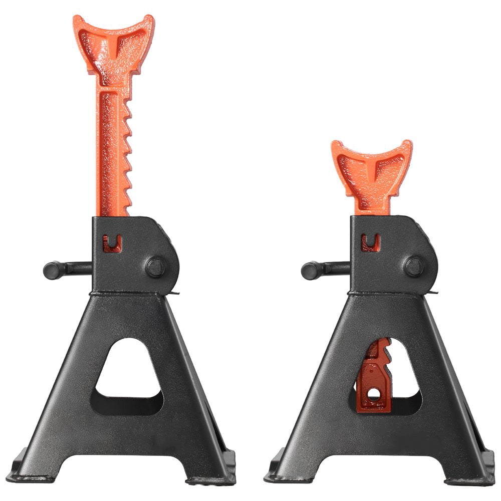 Jack Stands, 3 Ton (6,600 lbs) Capacity, 10.8-16.3 in Adjustable Height, Heavy Duty Steel Jack Auto Stands with Locking, for Lifting SUV, Pickup, Car and UTV/ATV, 1 Pair, Black and Orange