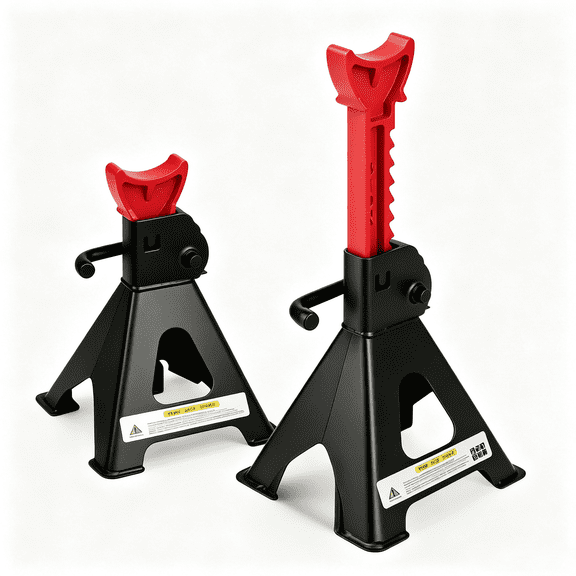 Jack Stands,Red Thickened Steel Jack Stands for Vehicles,Heavy Duty Adjustable Vehicle Support Lifting Stands,for Sedan,SUV,Van,Truck