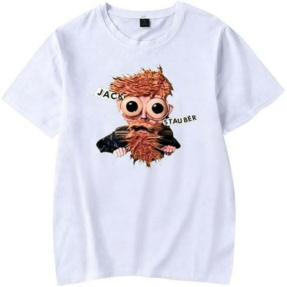 Jack Stauber Merch T-shirt Trendy Fun Print Short Sleeves Men And Women Summer Hip-hop Wear