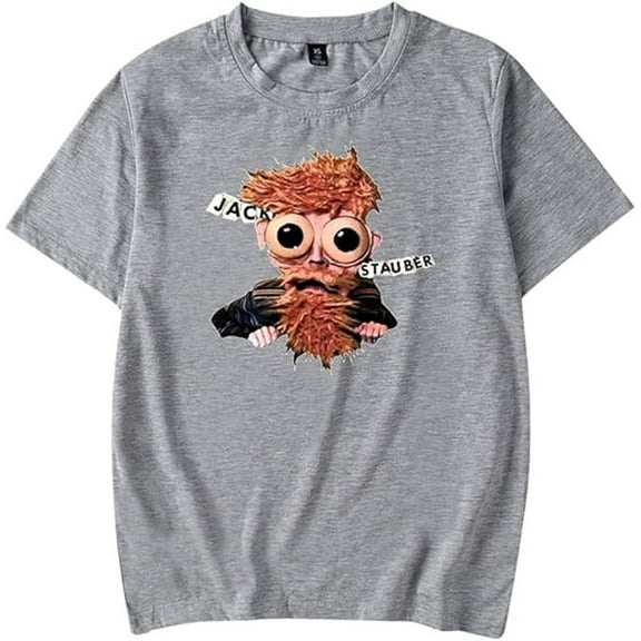 Jack Stauber Merch T-shirt Trendy Fun Print Short Sleeves Men And Women Summer Hip-hop Wear