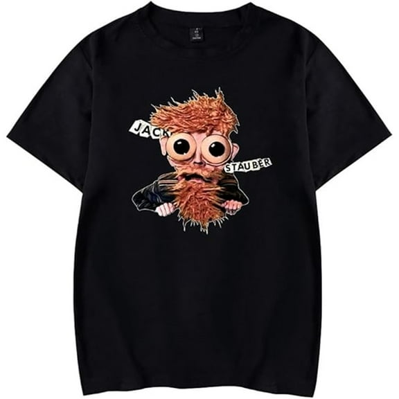 Jack Stauber Merch T-shirt Trendy Fun Print Short Sleeves Men And Women Summer Hip-hop Wear