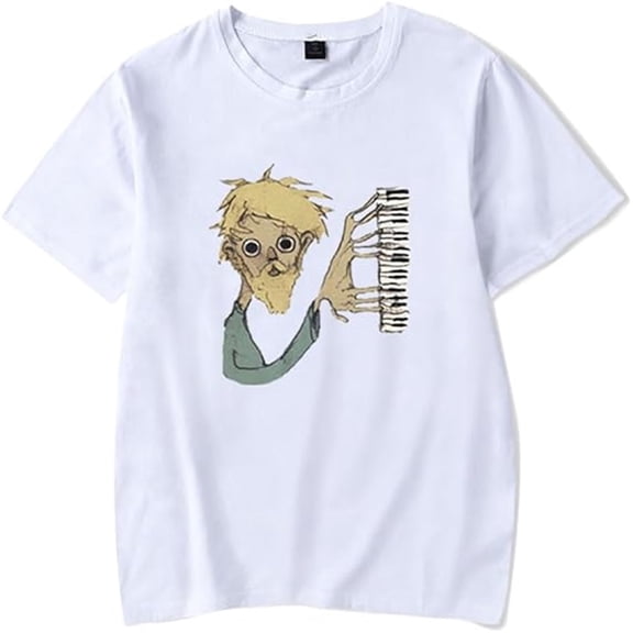 Jack Stauber Piano Merch T-shirt Fun Print Short Sleeves Men And Women Trendy Street Wear