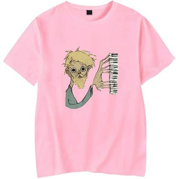 Jack Stauber Piano Merch T-shirt Fun Print Short Sleeves Men And Women Trendy Street Wear