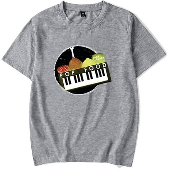 Jack Stauber Pop Food Merch T-shirt Classic Print Round Neck Short Sleeves Unisex Casual Tops