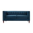 thumbnail image 1 of Jack Tufted Tuxedo Loveseat Double Cushion, Satin Teal, 1 of 11