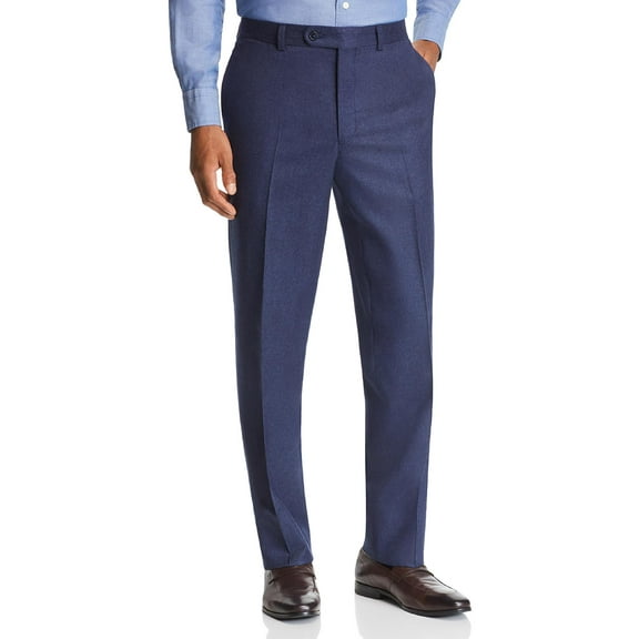 Jack Victor Mens Wool Office Dress Pants Blue 34R