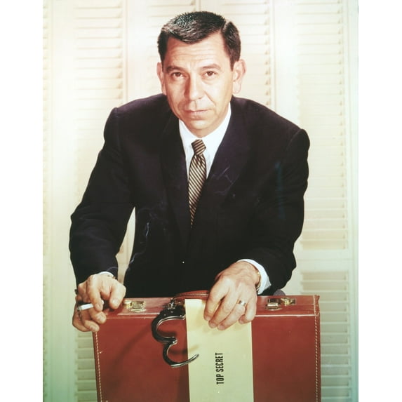 Jack Webb Smoking in Black Coat Photo Print (24 x 30)