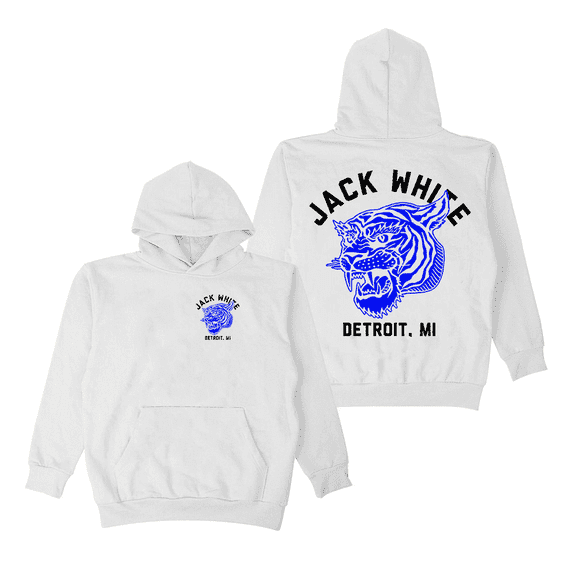 Jack White Merch Hoodie Blue Tiger Logo Hoodies Sweatshirt For Women Men Long Sleeve Pullover