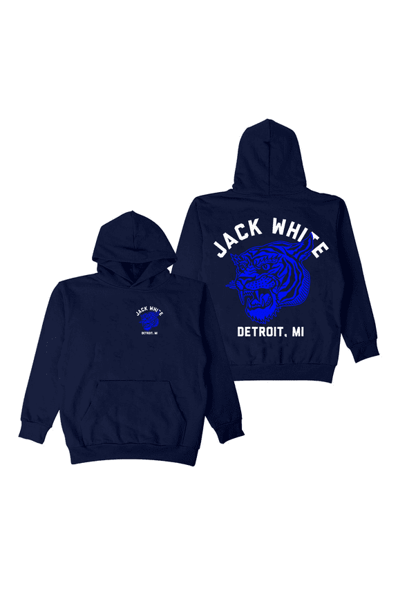 Jack White Merch Hoodie Blue Tiger Logo Hoodies Sweatshirt For Women Men Long Sleeve Pullover
