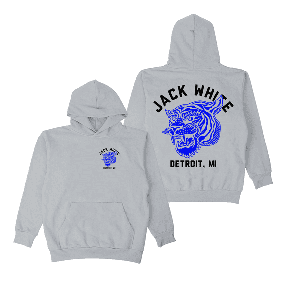 Jack White Merch Hoodie Blue Tiger Logo Hoodies Sweatshirt For Women Men Long Sleeve Pullover