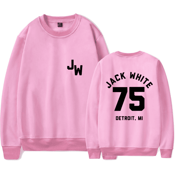 Jack White Merch Sweatshirt Baseball 75 Logo Printed Crewneck Long Sleeves For Men Women Fans Clothes