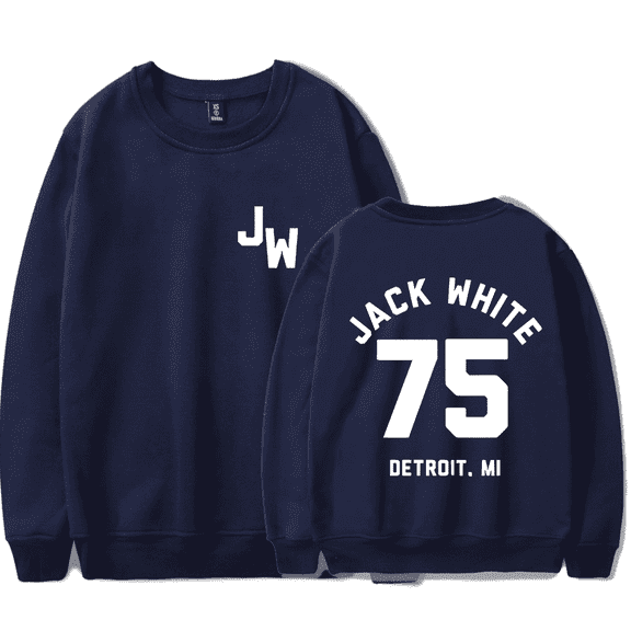 Jack White Merch Sweatshirt Baseball 75 Logo Printed Crewneck Long Sleeves For Men Women Fans Clothes