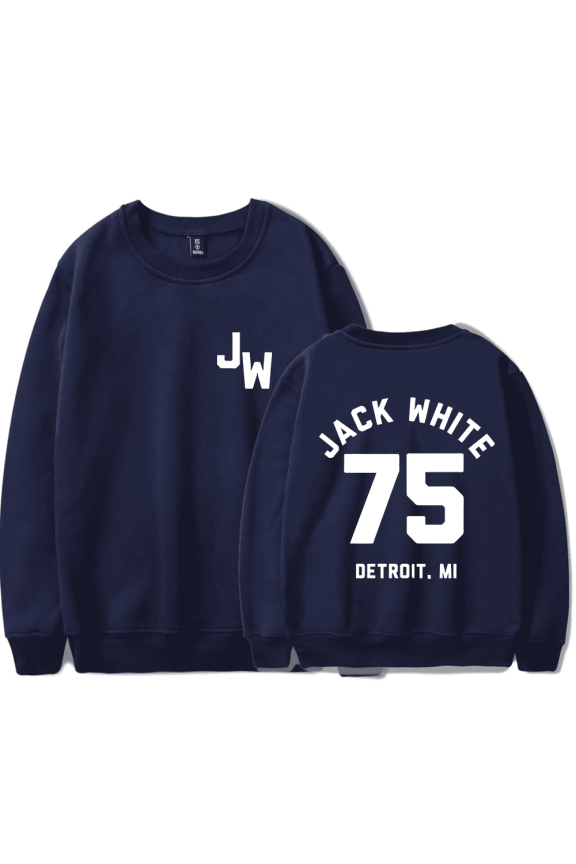 Jack White Merch Sweatshirt Baseball 75 Logo Printed Crewneck Long Sleeves For Men Women Fans Clothes