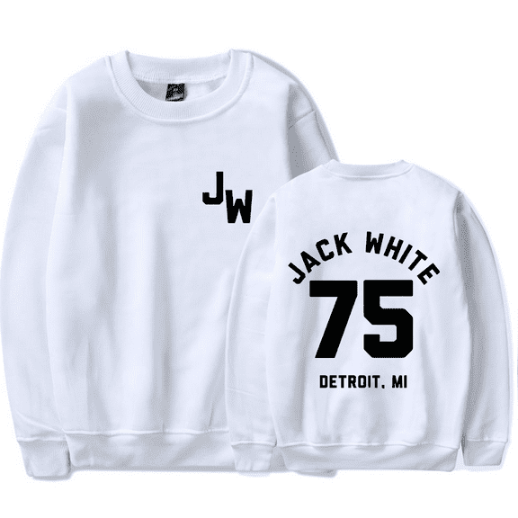 Jack White Merch Sweatshirt Baseball 75 Logo Printed Crewneck Long Sleeves For Men Women Fans Clothes