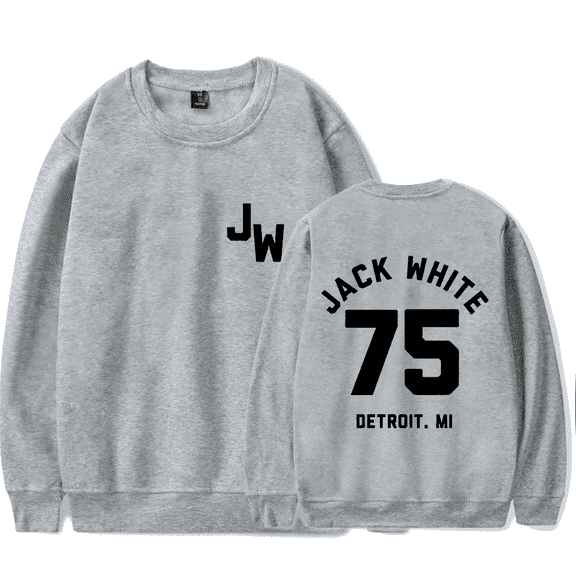 Jack White Merch Sweatshirt Baseball 75 Logo Printed Crewneck Long Sleeves For Men Women Fans Clothes