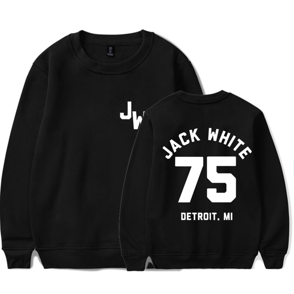 Jack White Merch Sweatshirt Baseball 75 Logo Printed Crewneck Long Sleeves For Men Women Fans Clothes