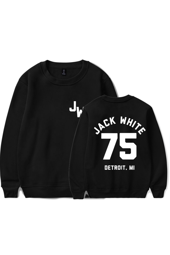 Jack White Merch Sweatshirt Baseball 75 Logo Printed Crewneck Long Sleeves For Men Women Fans Clothes