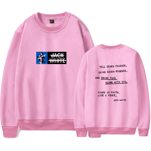 Jack White Merch Sweatshirt JW Seven Friends Crewneck Long Sleeves For Men Women Fans Clothes