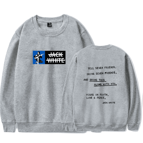 Jack White Merch Sweatshirt JW Seven Friends Crewneck Long Sleeves For Men Women Fans Clothes