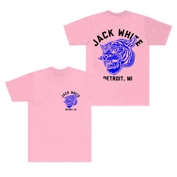 Jack White Merch T-Shirt Blue Tiger Logo Tee Short Sleeve Top T Shirts Crewneck For Men Women