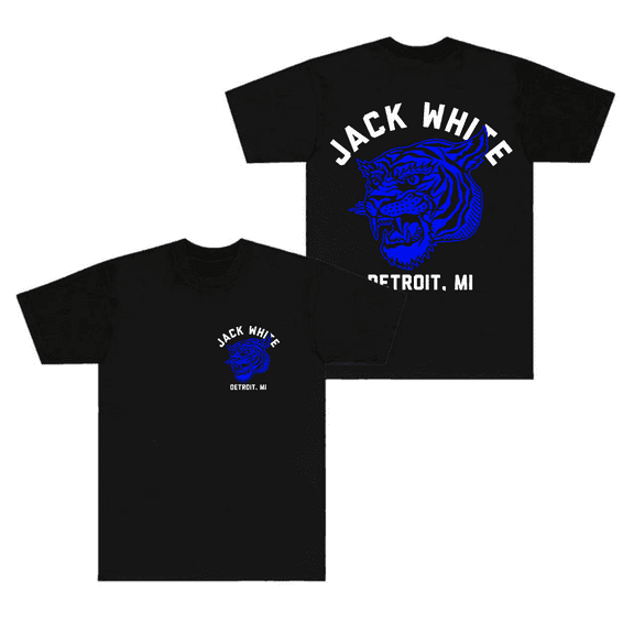 Jack White Merch T-Shirt Blue Tiger Logo Tee Short Sleeve Top T Shirts Crewneck For Men Women