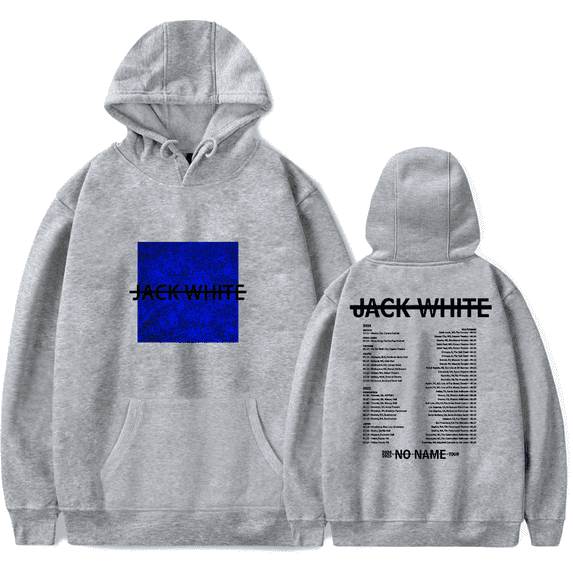 Jack White No Name Tour 2025 Merch Men's & Women's Pure Pullover Long Sleeve Casual Trendy Hoodie,3XL,Grey