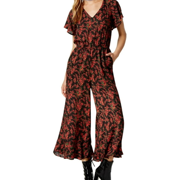 Jack Womens Gigli Cropped Jumpsuit, Black, Medium