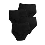 Jack and Jill Womens Briefs Soft Cotton Underwear - Briefs for Women – Soft Cotton Woman Underwear (4 Pack) (Large 7) Black
