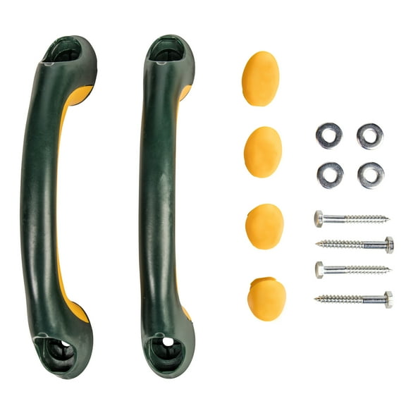 Jack and June Green/Yellow Two-Piece 8 Plastic Playset Handgrips for Added Support and Safety (2 Pack)