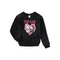 thumbnail image 1 of Nightmare Before Christmas Girls Jack and Sally Graphic Plush Sweatshirt with Embroidery, Sizes 4-16, 1 of 3