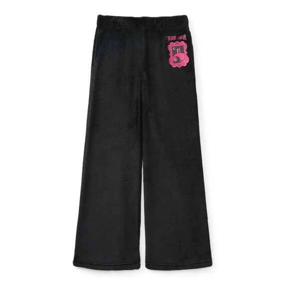 Nightmare Before Christmas Girls Plush Wide Leg Sweatpants with Embroidery, Sizes 4-16