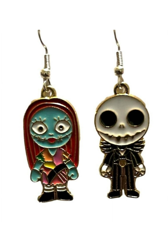 Jack and Sally Skellington Figures French Wire Earrings