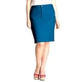 thumbnail image 1 of Jack david Womens Plus Size Stretch 24'' Length Casual Twill Cotton Skirt A500, 1 of 2